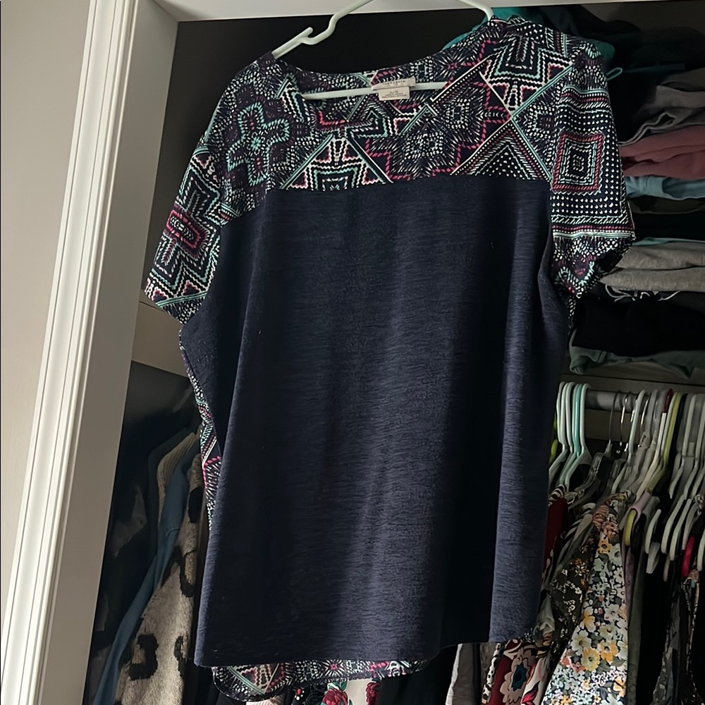 Patterned Navy Women's Top
